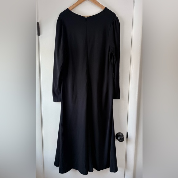Boden Bella Ponte Midi Dress Classic Minimalist Solid Black Plus Size 16-18 - Picture 10 of 11